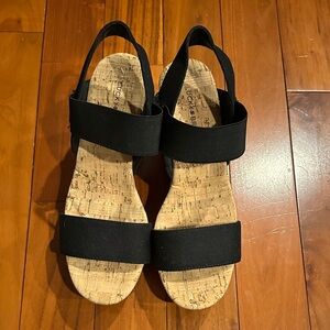 Lucky Brand Black Cork Sandals
